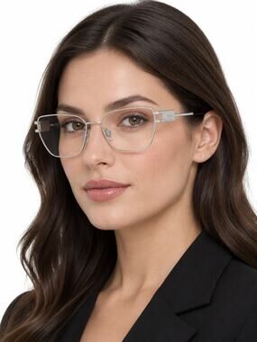 NEW Versace VE1301 1000 Silver Eyeglasses Authentic
